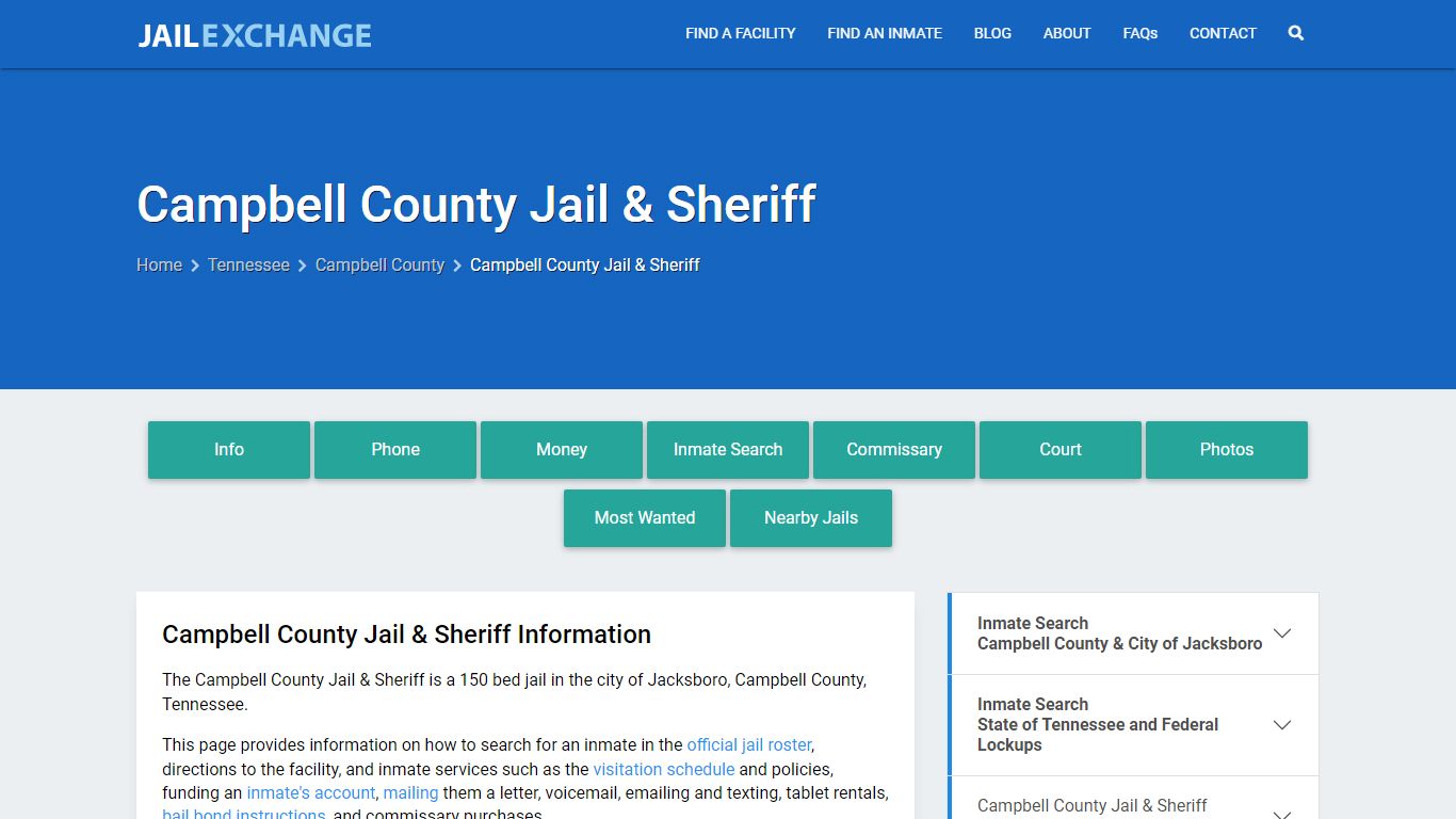 Campbell County Jail & Sheriff, TN Inmate Search, Information